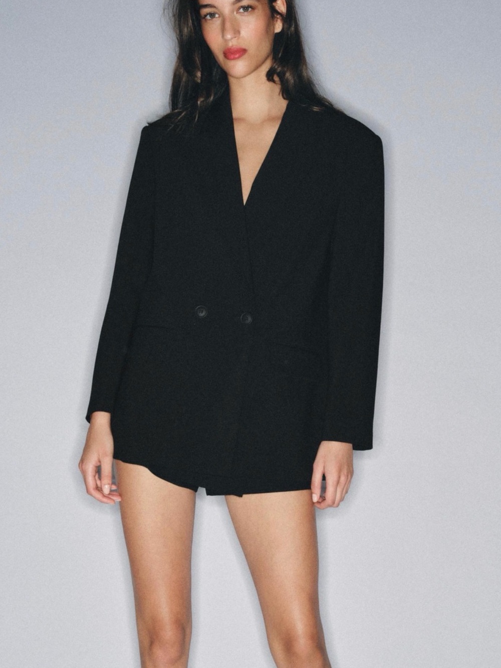 Black Double-Breasted Women's Blazer | Zara | Oversized Blazer